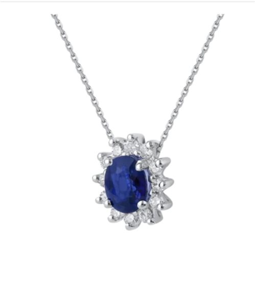 Halskette Demetra Dame Diana in Gold Zaffiro blu 0.45 Ct 9K.139.Z.045.012.W - 9K.139.Z.045.012.W